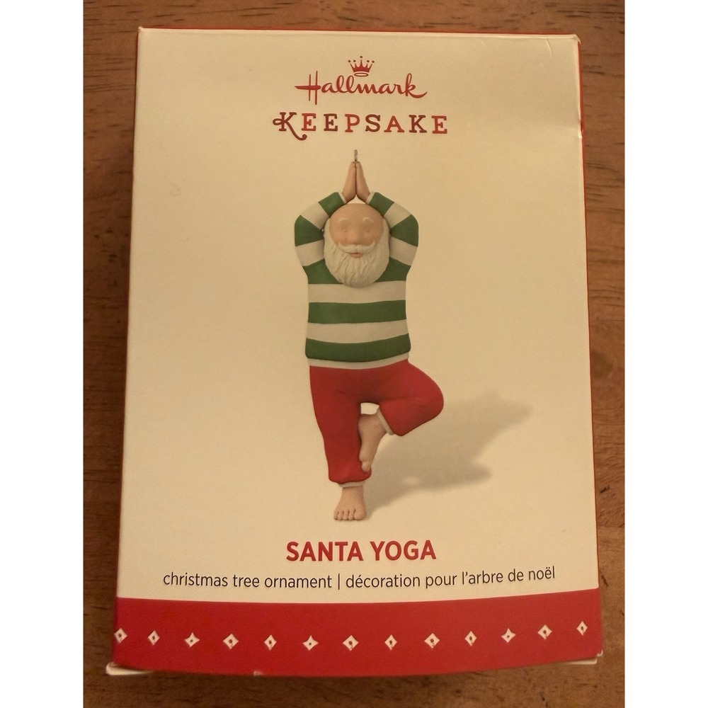 2015 Hallmark Keepsake‎ Santa Yoga Ornament In Original Box Rare